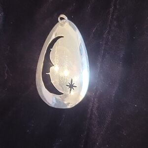 Sterling silver Hand Crafted moon and star pendant!